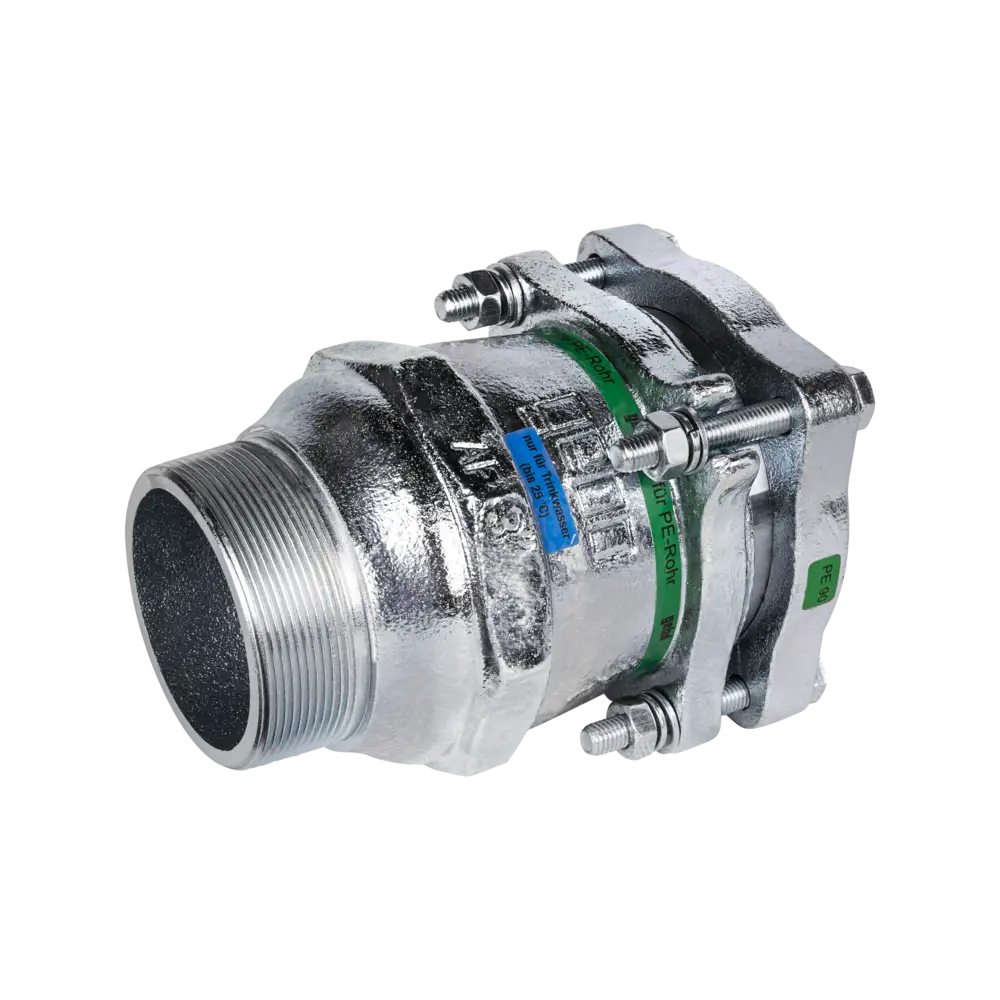 Temperguss Klemmverbinder für PE - Rohr - Typ AF - mit EPDM-Dichtung