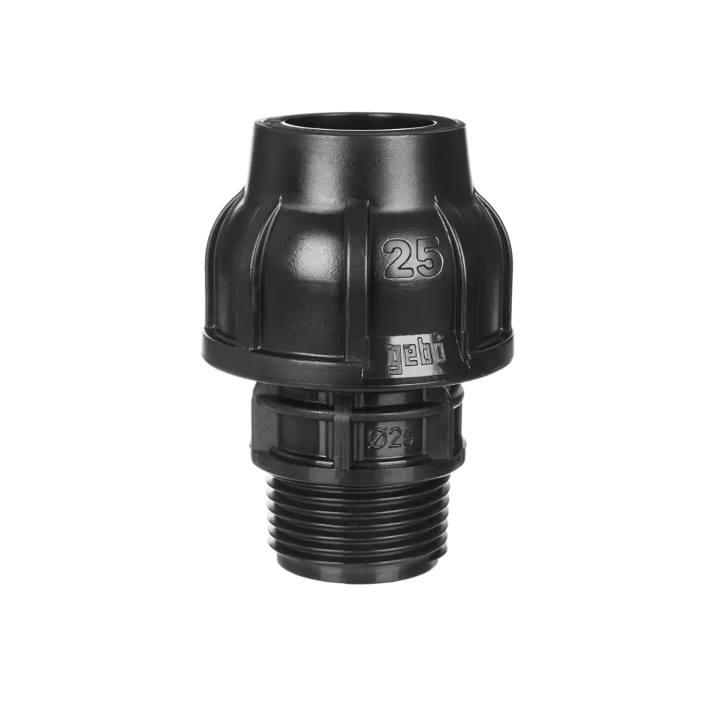 Plastic compression fittings for pipe outer diameter up to 63 mm