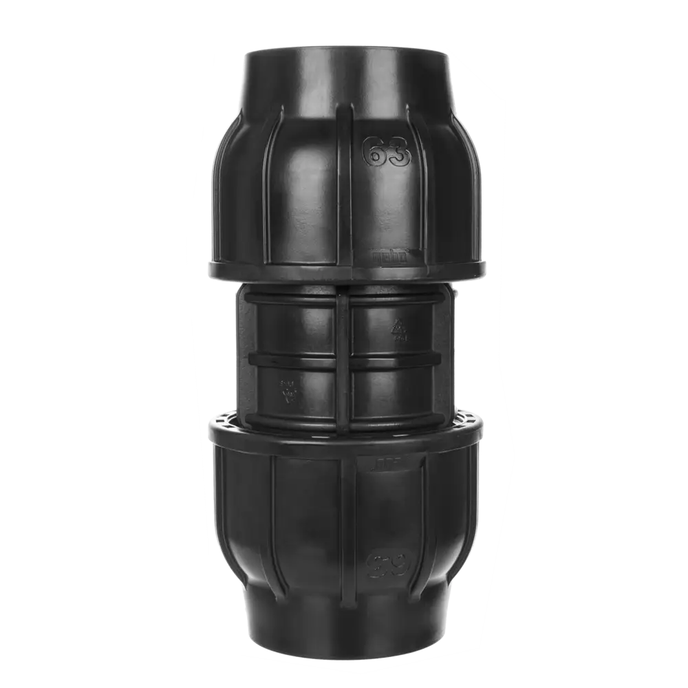 Plastic compression fittings for pipe outer diameter from 75 mm