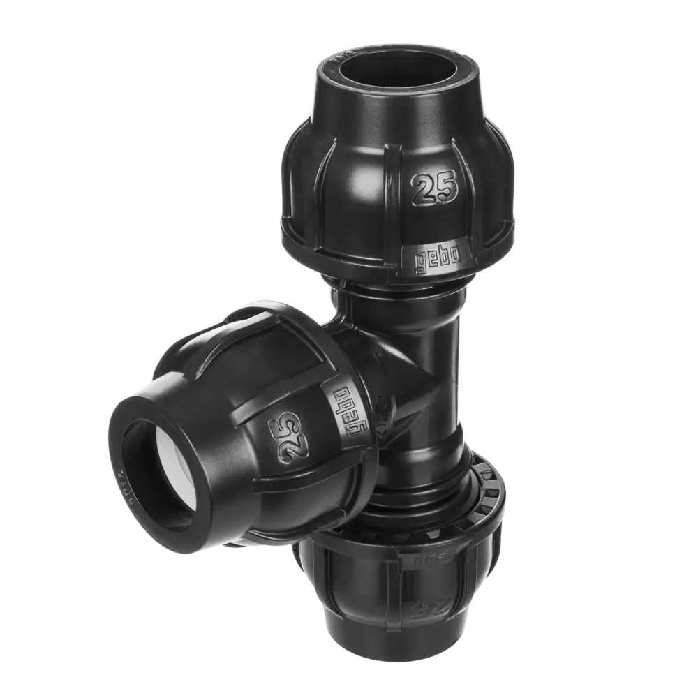 Plastic compression fittings for pipe outer diameter up to 63 mm