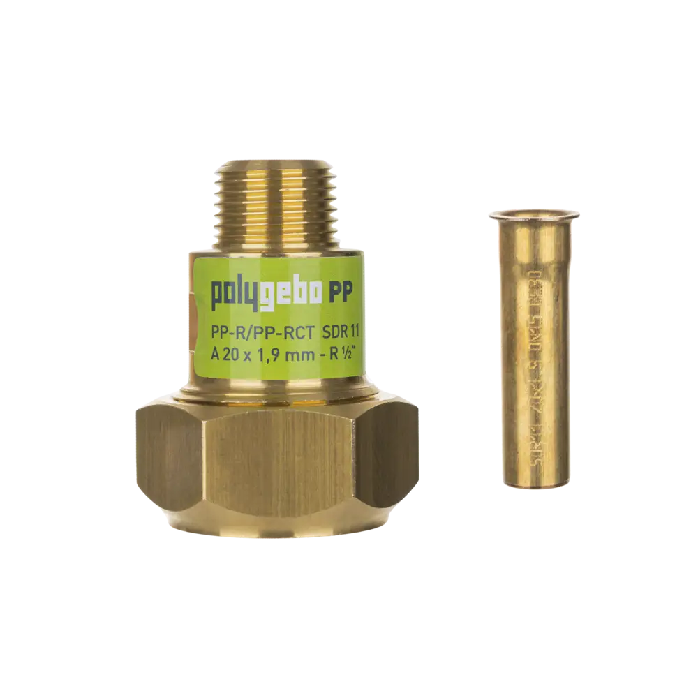 compression fitting for PP-R/PP-RCT pipe incl. support sleeves for different SDR dimensions