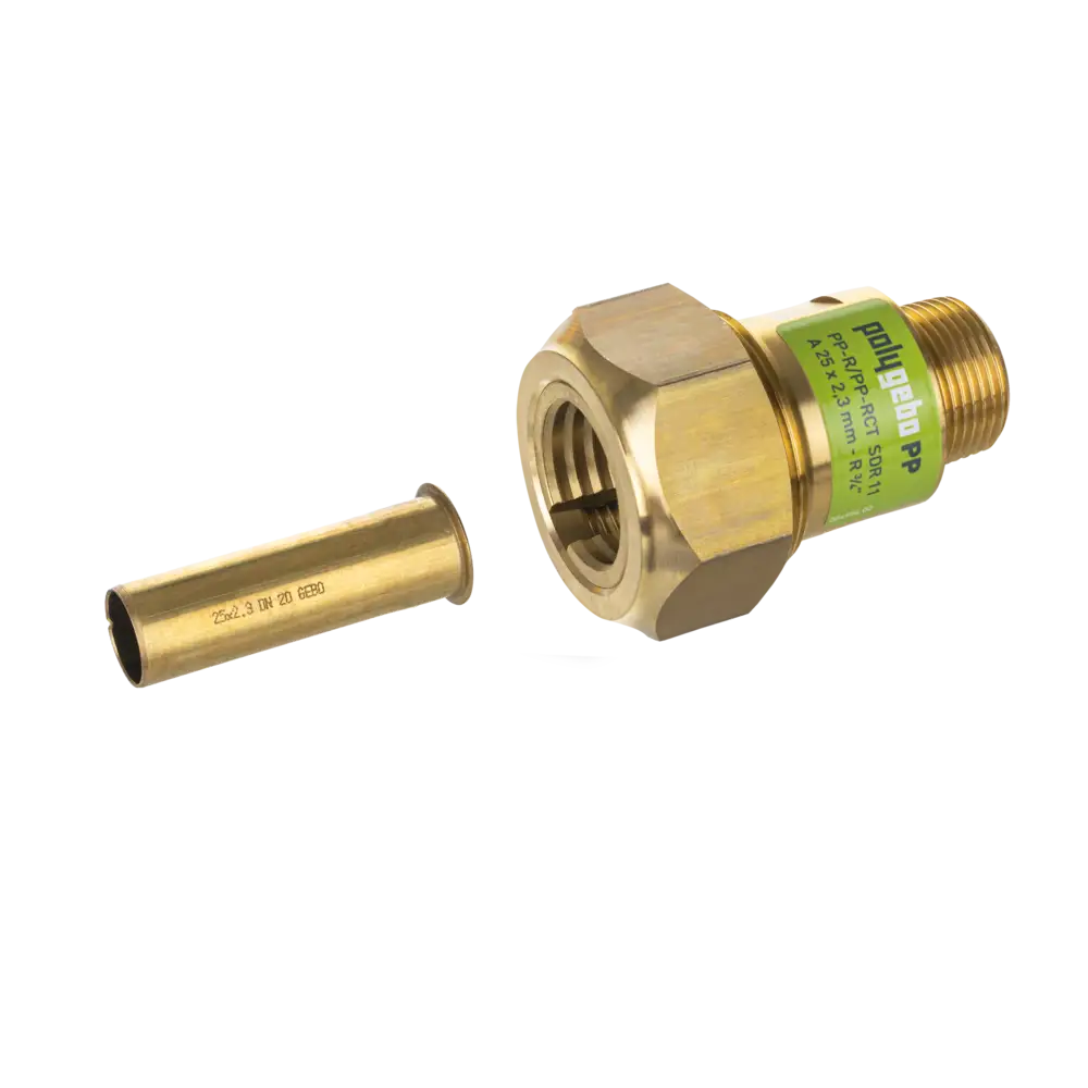 Klemmverbinder für PP-R/PP-RCT-Rohr mit Stützhülsen für verschiedene SDR-Größen