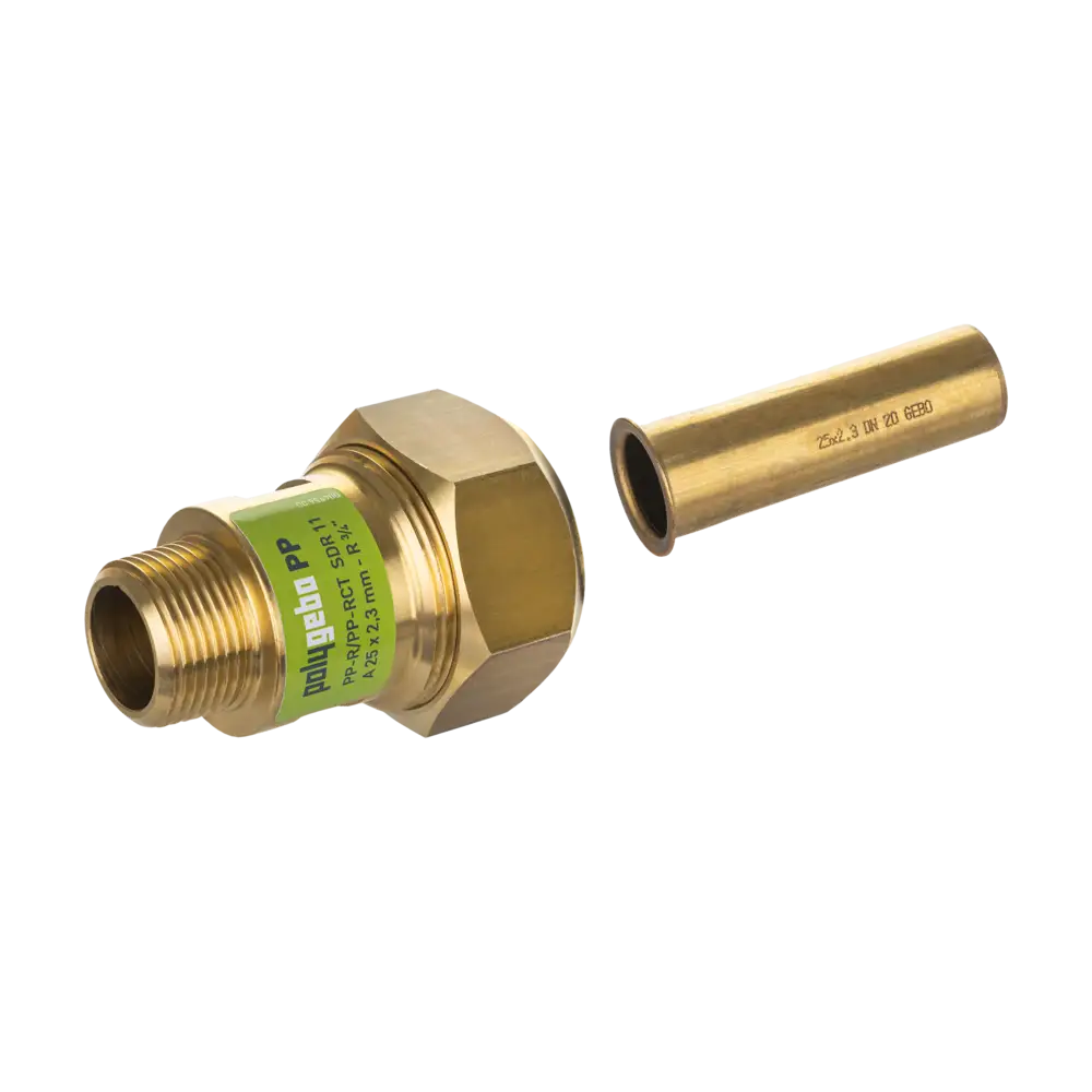 Klemmverbinder für PP-R/PP-RCT-Rohr mit Stützhülsen für verschiedene SDR-Größen