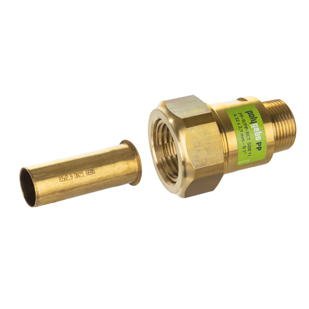 compression fitting for PP-R/PP-RCT pipe incl. support sleeves for different SDR dimensions