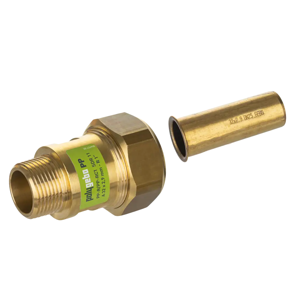 compression fitting for PP-R/PP-RCT pipe incl. support sleeves for different SDR dimensions