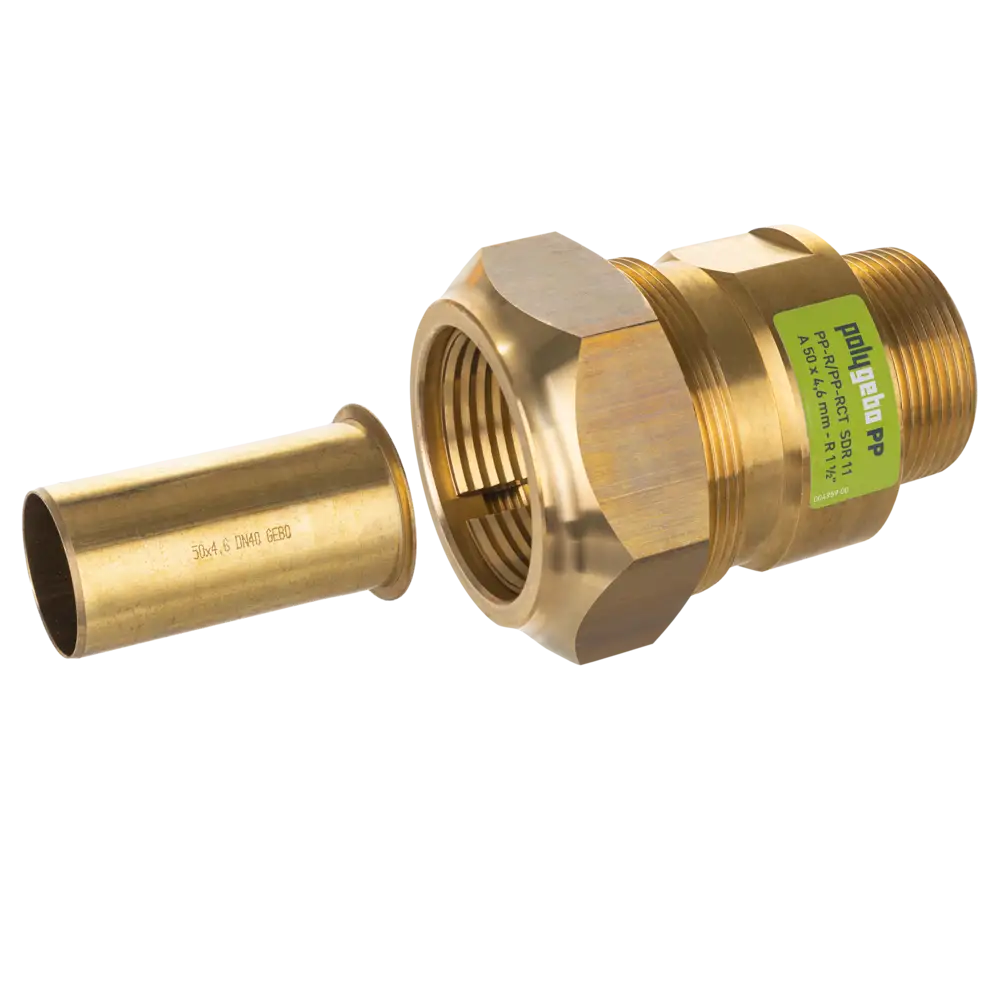 Klemmverbinder für PP-R/PP-RCT-Rohr mit Stützhülsen für verschiedene SDR-Größen