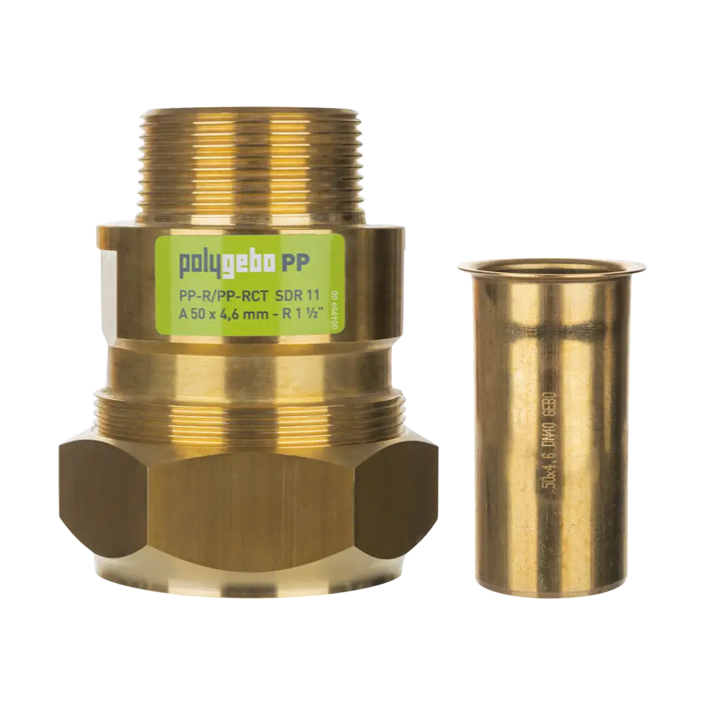Klemmverbinder für PP-R/PP-RCT-Rohr mit Stützhülsen für verschiedene SDR-Größen
