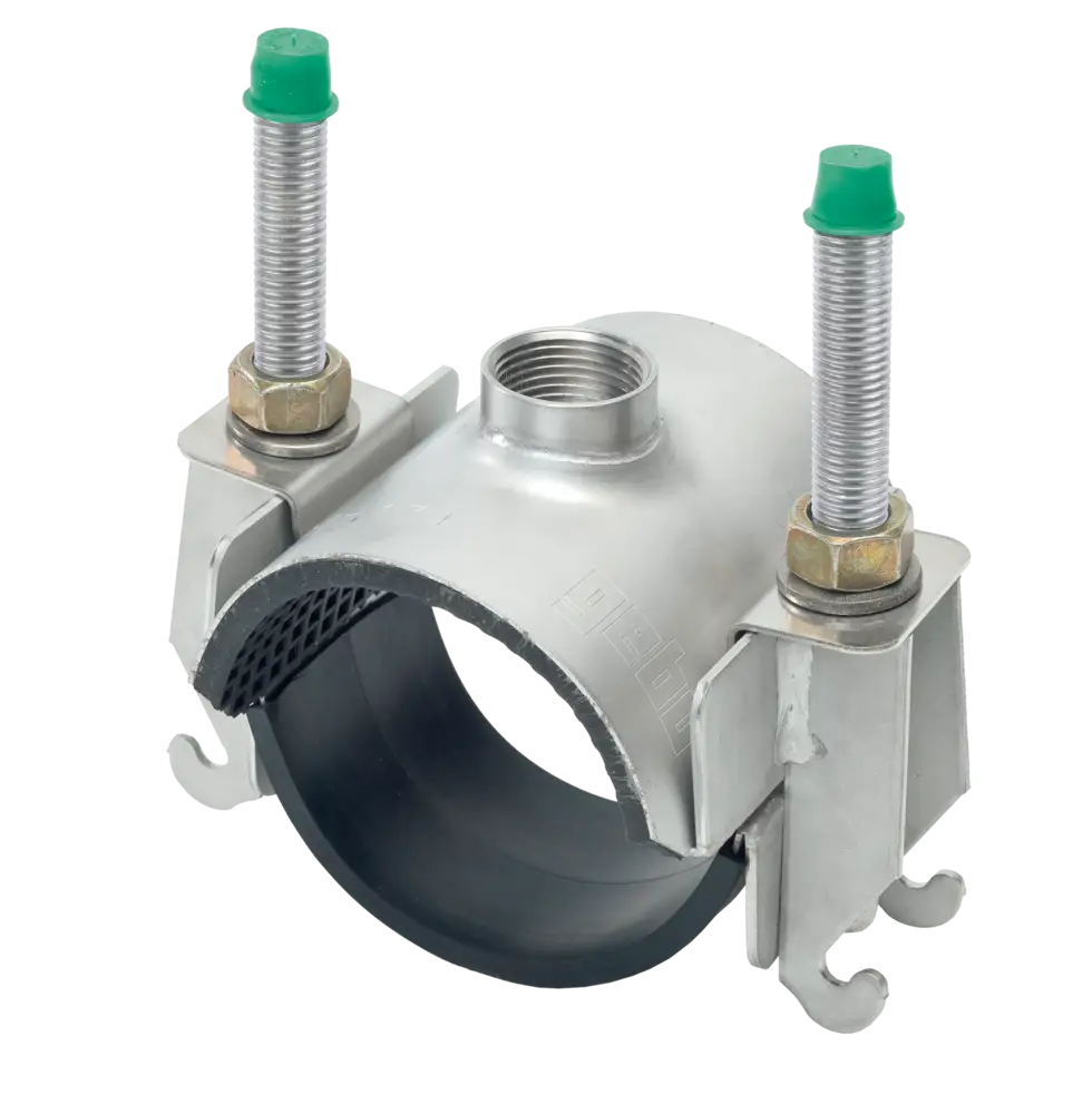 Edelstahl Anbohrsattel - Abgang Innengewinde - mit EPDM-Dichtung