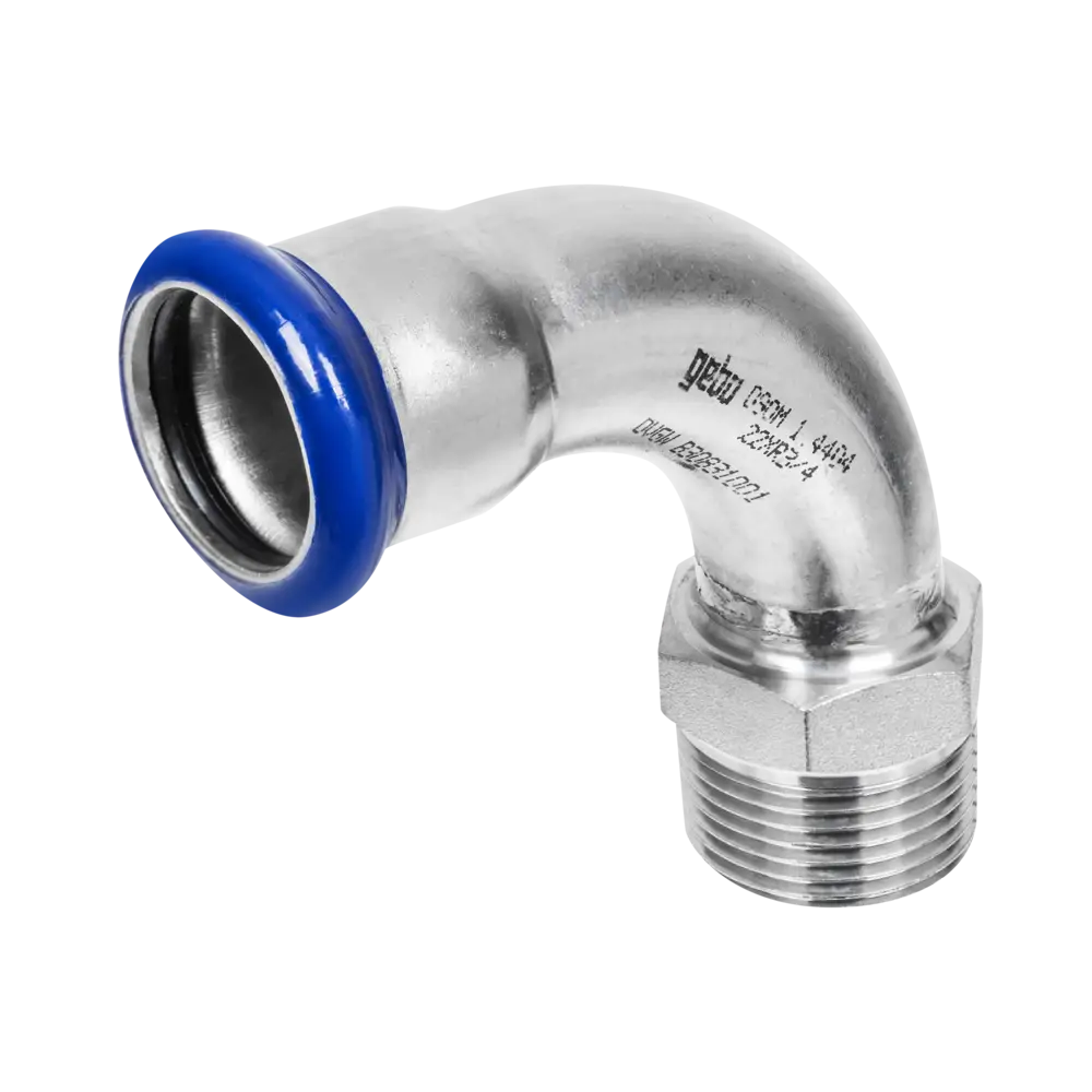 Edelstahl Pressfitting mit M-Kontur