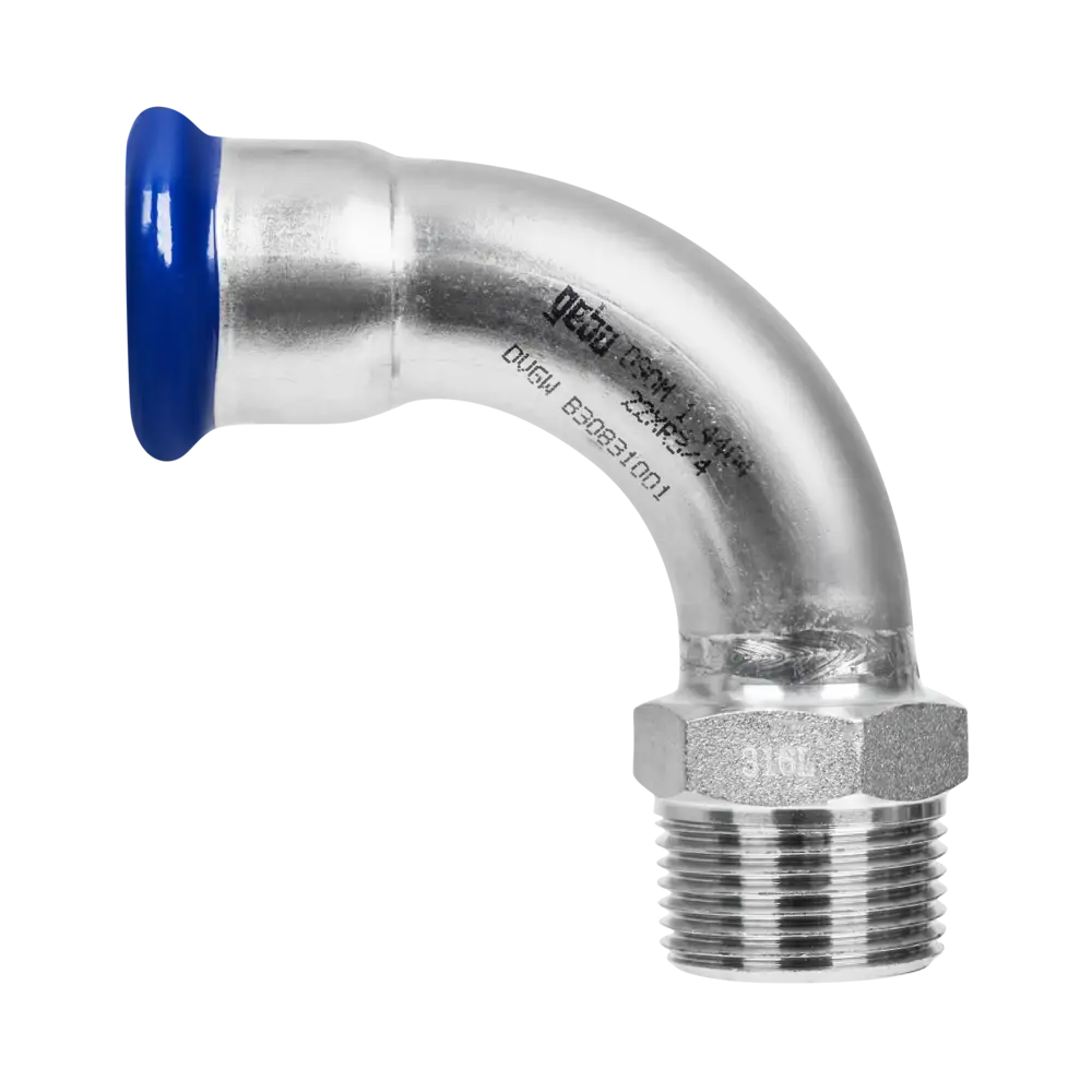 Edelstahl Pressfitting mit M-Kontur