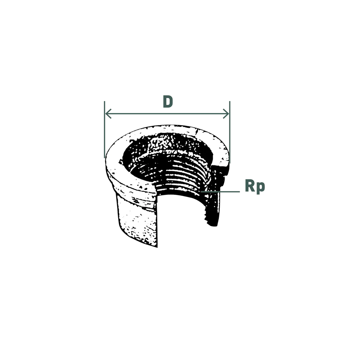 Threaded Fitting black - Type 372